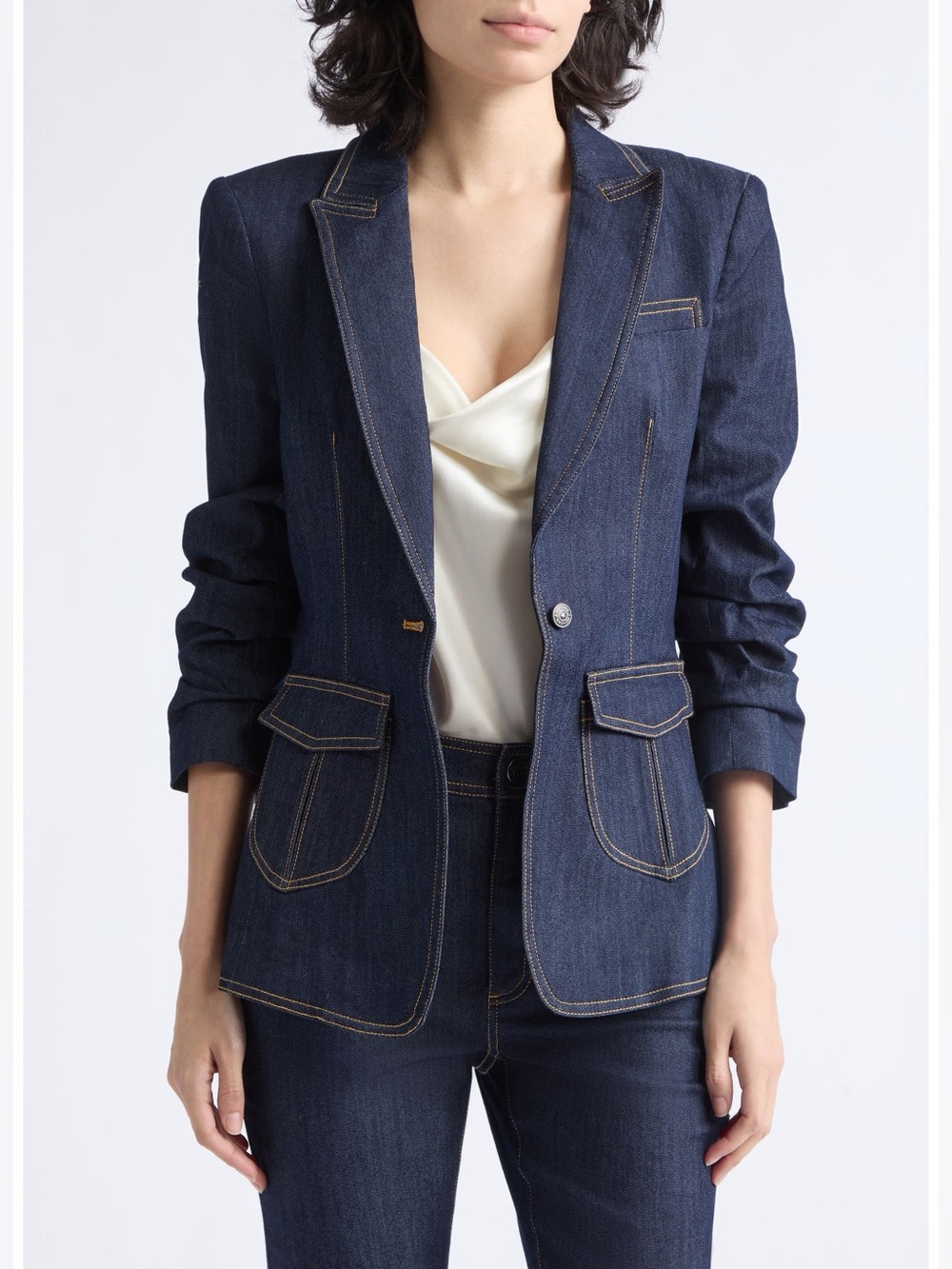 NWT Cinq A Sept Louisa Cotton Blend Jacket in Indigo Size 2